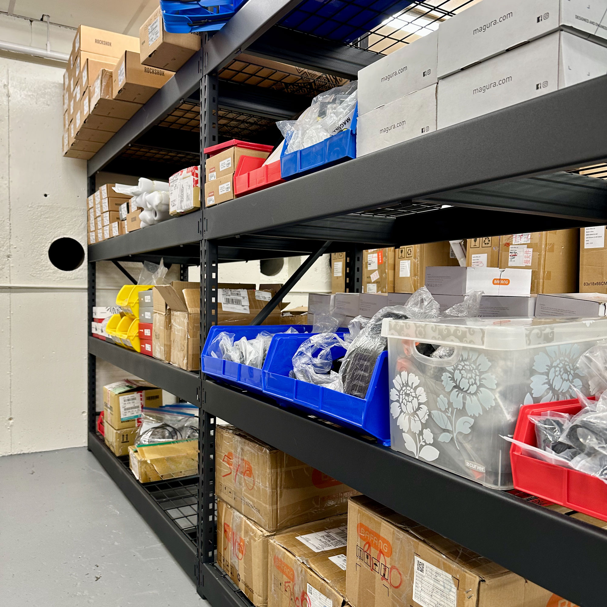 Karbon Bikes Warehouse Shelves